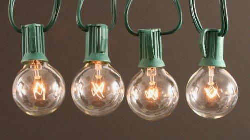 Only ship to US. Clear Globe String Lights Set of 25ct. G40 Bulbs Home Indoor / Outdoor String ...
