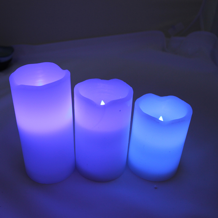 2 Lots x 3Pcs Wax Battery Operated Remote Control Color changing Led