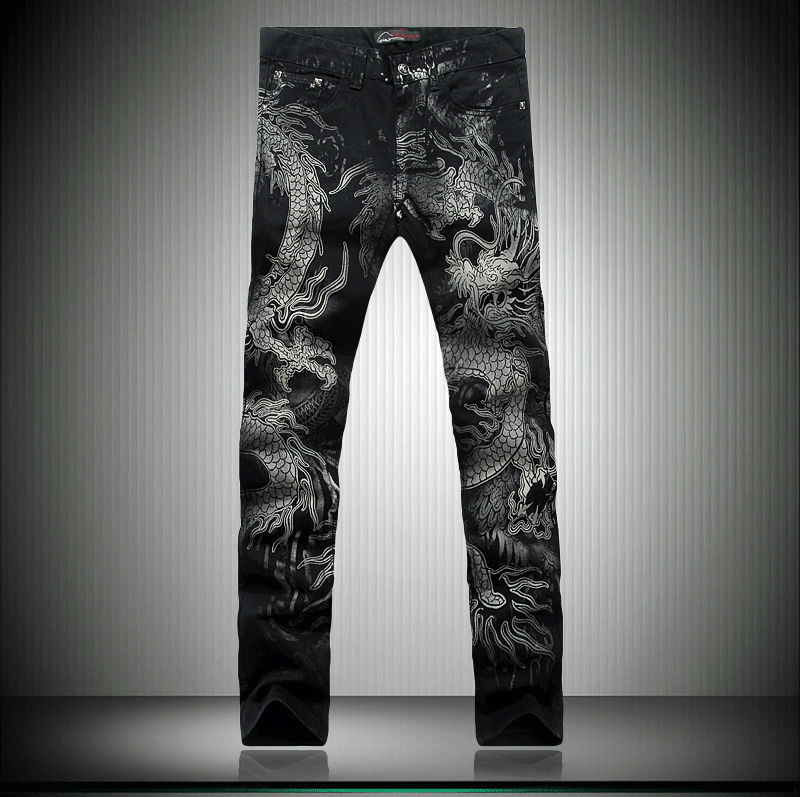 Painted printed jeans male 2015 New fashion Hot sl...
