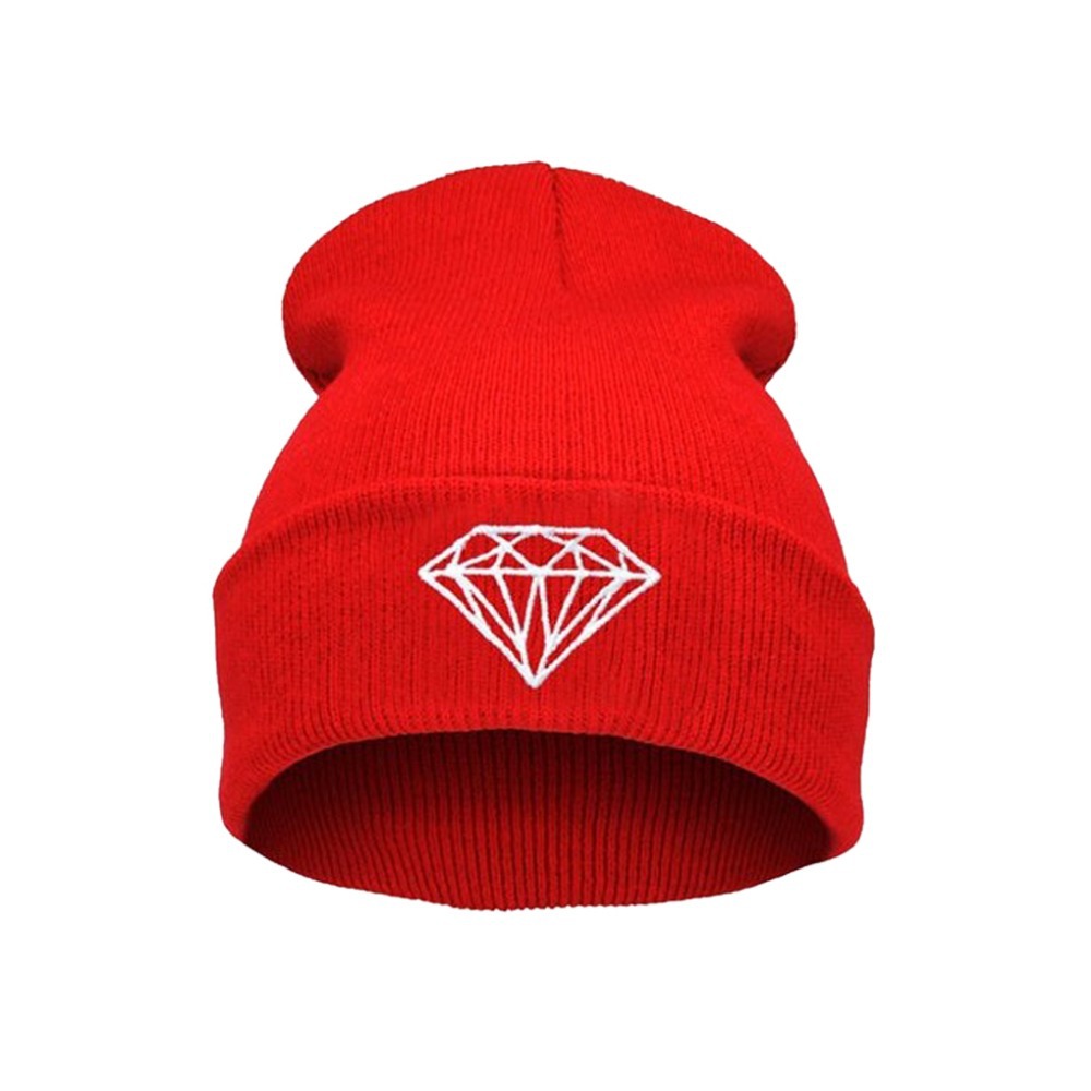 New Hip Hop Men s Men Women Unisex cap With Diamond Pattern Beanies Winter Cotton knit