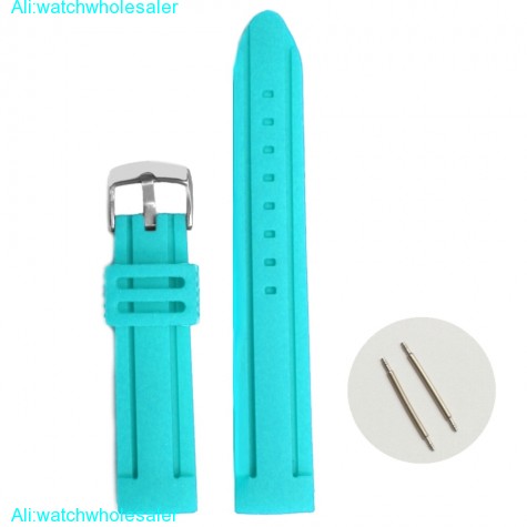 20mm Light Sky Blue Silicone Jelly Rubber Unisex Watch Band Straps WB1072L20JB