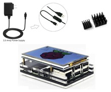 Raspberry Pi 3 Kit, 5V/2500mA Power Supply Adapter+3.5” inch LCD TFT 480*320 Touch Screen Monitor +5 Layers Case + Heatsinks