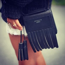 ACNE studios stylish women messenger bag fashioan shoulder bolsas femininas cow leather handbag black tassel genuine leather bag