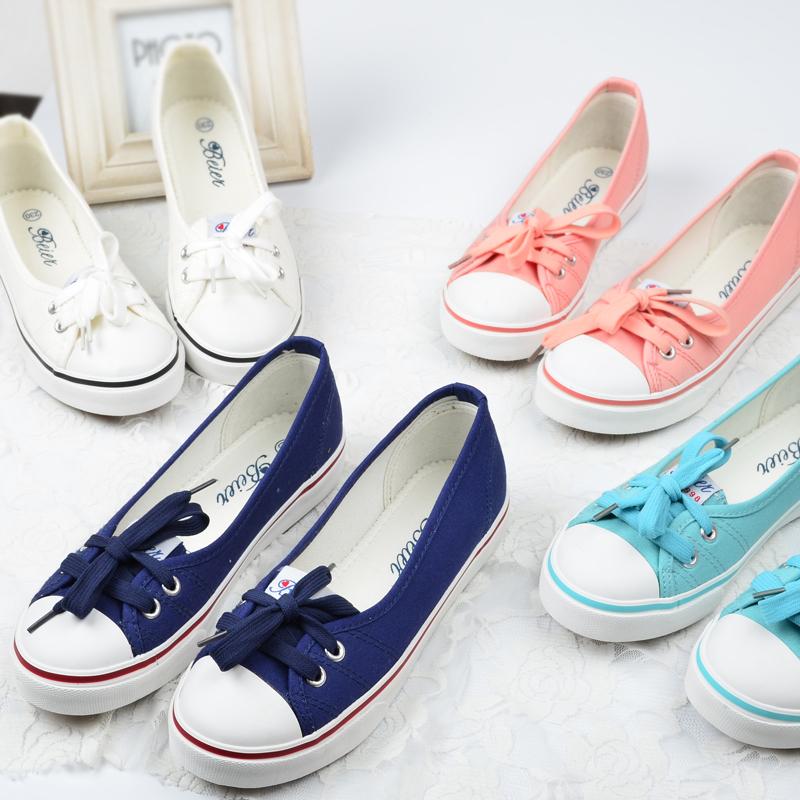 Beier 2015 spring and summer shallow mouth canvas shoes female Korean tidal shoes a pedal lazy