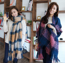 2015 New fashion tartan plaid cashmere scarf for women blanket scarf with tassel winter warm shawl wraps phoncho hot sale