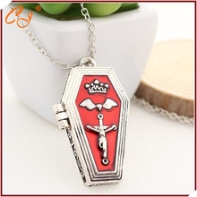 Europe and the United States punk wind gothic ornaments Crown coffin wings cross necklace