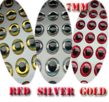 2015new 3D Fishing Lure Eyes red120pcs+silver120pcs+gold120pcs=360pcs/lot  size:7MM