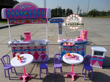 Girl birthday gift for barbie doll accessories doll house furniture Kitchen burger fast food restaurant for doll baby diy toys