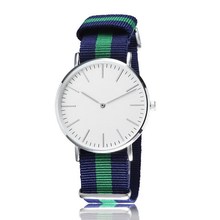 Popular Women Men Sports Watches Fabric Stripe Strap Casual Simple Design 40mm Brand Military Wristwatch Relogio