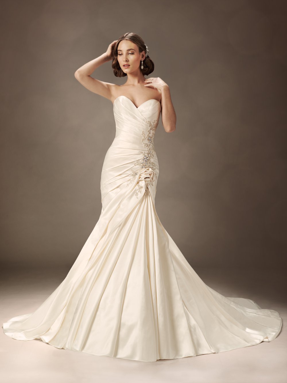 wrap style wedding dress