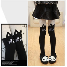 Top Sale Autumn Winter Girls Tights Cute Kitty Cartoon Printed Toddler Tights Kids Kawaii Pantyhose Lovely Velvet Girls Stocking