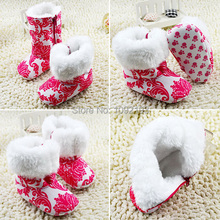 2015 Warm Winter Baby Girls Ankle Snow Boots Infant Shoes Red Antiskid Baby Shoes First Walkers