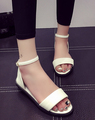 Bohemia Rome 2016 new summer sandals female open toe flat sandals cute white women slip on