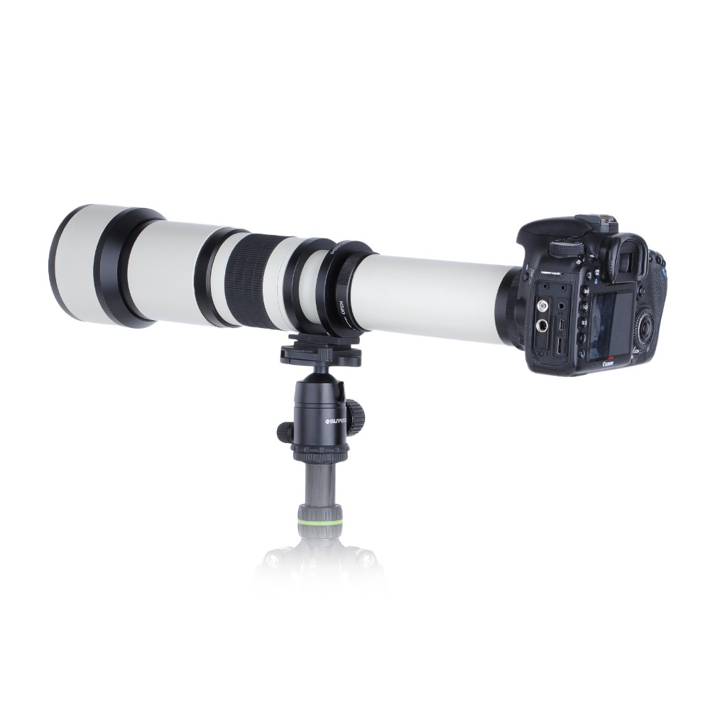 Telescope 650 1300mm F8.0 16 Ultra Telephoto Manual Zoom Lens with T2