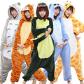 Flannel Unisex Adult Hooded Nightwear Spring Autumn Cartoon Animal Couple Home Pyjamas Sleepwear Women Men Carnival