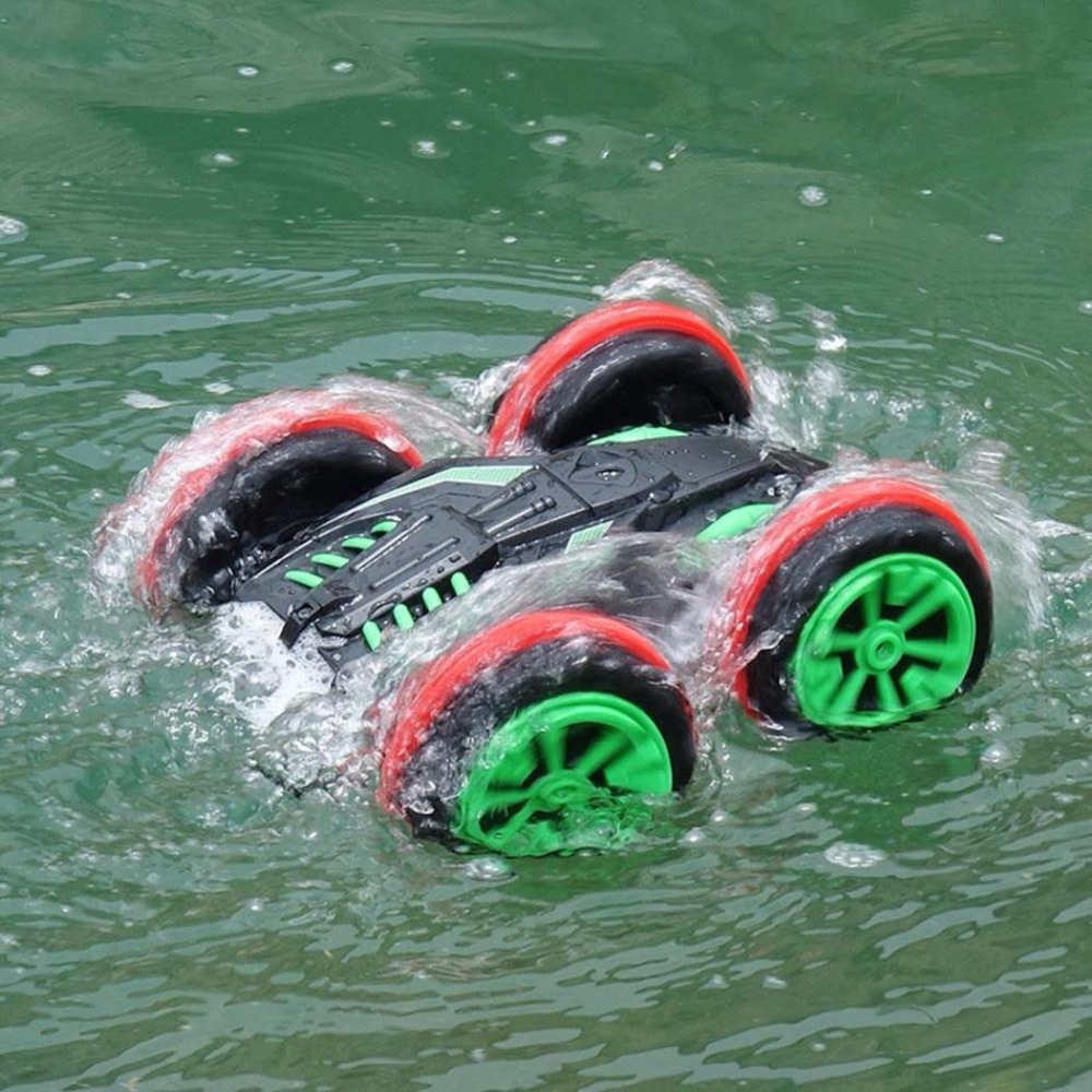 rc car going across water