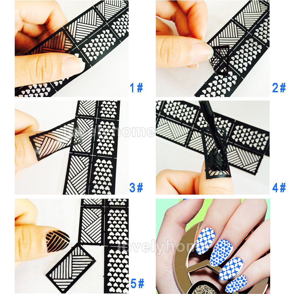 Hot Easy Stamping Tool Nail Art Template Stickers Stamp Stencil Hot Easy Stamping Tool Nail Art Template Stickers Stamp Stencil Guide Reusable Tips 24 Style