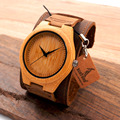 New Men Design Bamboo Wristwatches With Wider Genuine Cowhide Band for Men and Women Luxury Wood