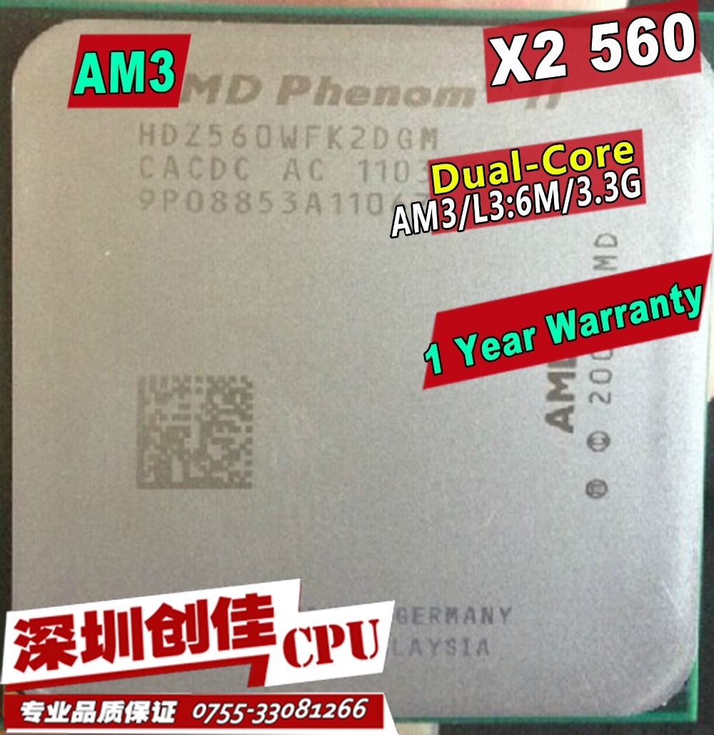Amd  II X2 560 CPU 3,3 , 6 MB L3   AM3 pga938,     
