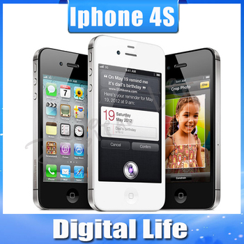 Iphone4s 100% завода разблокирована оригинального Apple iPhone 4S IOS 8 GPS WIFI 16 ГБ / 32 ГБ хранения 3.5 экран двухъядерный мобильный телефон