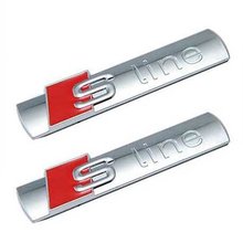 2pcs Car Styling S Line Sline Fender Side Emblem Decal Badge Sticker for AUDI A3 A4 A5 A6 A7 A8 Q3 Q5 Q7