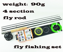 Free shipping carbon 2.4 m 3/4 # fly fishing rod set fly rod fly reels and fishing lure fishing line fly fishing supplies