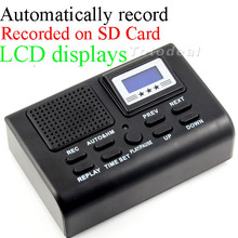 Mini Telephone Digital Voice Recorder Telephone Logger / Telephone Voice Monitor Blue LCD display With Clock function