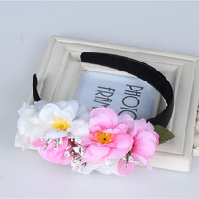 New orchid Hairpins Floral Bride Headband Wedding Party hair accessories Decor travel photography Girl Garland Headpiece