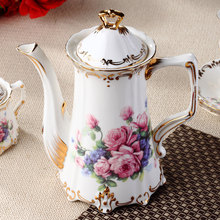 BRAND coffee tea sets 15 heads European rose Coffee suit marriage birthday gift free shipping