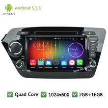 Quad Core 16GB Android 5.1.1 2Din 8INCH 1024*600 WIFI RDS Car DVD Stereo Player Radio Audio Screen PC For KIA K2 RIO 2010-2014