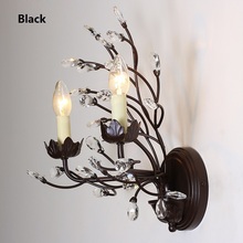 American Country K9 Crystal Light Wall Bedroom Luminaire Wall Lights For Home Nordic Vintage Loft Parede Modern Wall Sconce Lamp