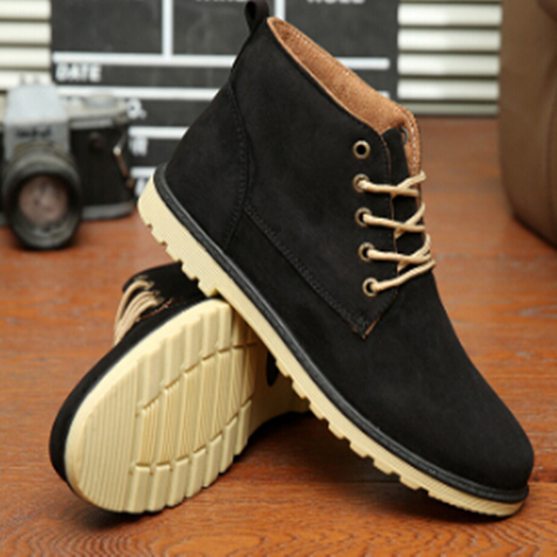 Гаджет  New winter Fashion High top Shoes Men Shoes of the British Men Boots Matte Leather Ankle Boots None Обувь