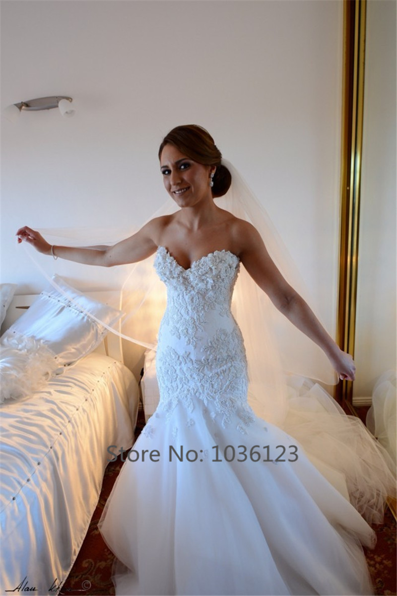 Vestidos de noiva Long Elegant Mermaid Wedding Dresses 2015 Women Formal Party Robe De Mariage Floor