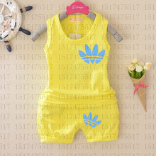Vestidos New Summer Style Boys Girls Clothing Set Kid Sleeveless Bebes T Shirt Shorts 2pcs Tracksuits