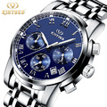 2017 LUXURY Men Business Top Brand Silver Steel Quartz Watch Chronograph Luminous Date Clock Men s