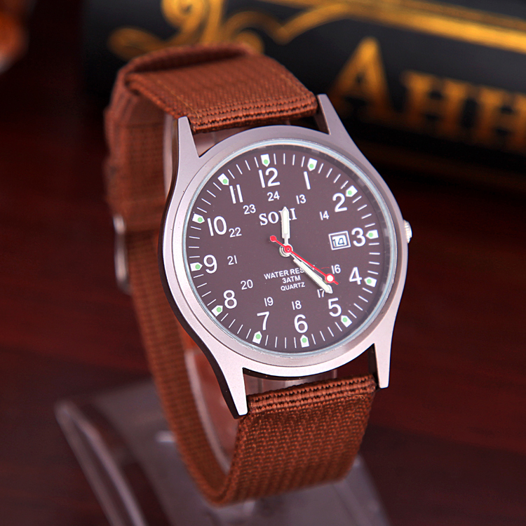 2015 New men Watches Casual And Simple Fashion Fabric Business The calendar Quartz Watches Men Cloth