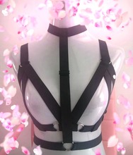 2016 new pastel goth women body harness bra sexy O ring collar chest bondage sexy lingerie bralette retail