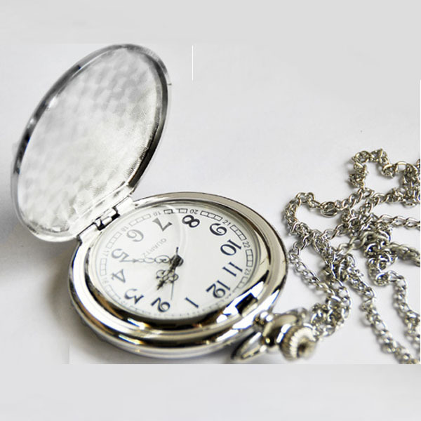 Hot Selling Concise Silver Round Vintage Watch Fashion Leisure Necklace Pocket Watch For Men Children Best