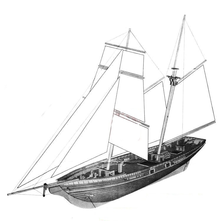  sailboat model Scale 1/70 New Port 1830 sail boat wooden Model