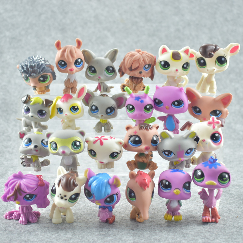 24pcs Littlest Pet Shop Toy Set LPS Cute Animal Dog Cat Mini Figure Kids Gift US 