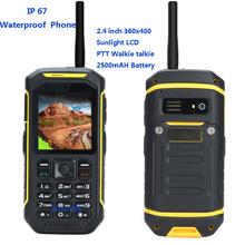 Unlocked X6 sunlight LCD GSM Senior old man IP67 Rugged Waterproof shockproof phone Walkie talkie cell phone Dual sim S6 baofeng