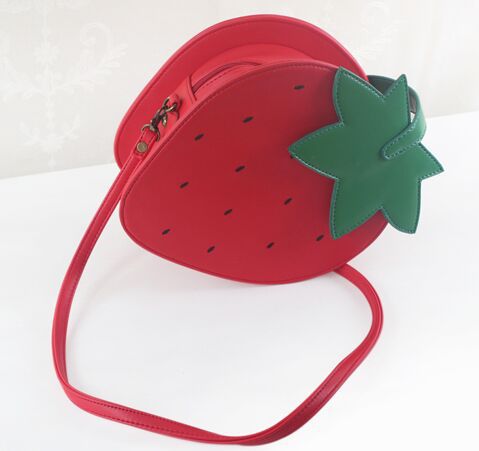 lolita favorite fruit pattern messenger bag lovely delicate sweet strawberry shape shoulder bag saucy ladiesbags
