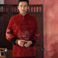 Festival Costume Chinese Embroider Dragon Men s Silk Satin Mandarin Collar Kung Fu Jacket Wadded Jacket
