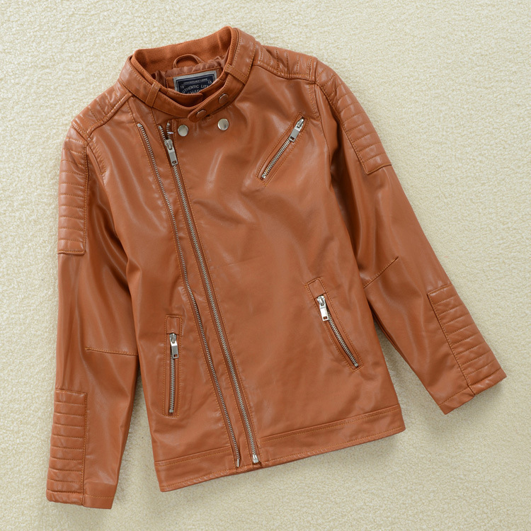 Boys Brown Leather Jacket be4PMq
