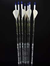 6pcs 30 Archery Carbon Arrow with Replaceable Arrows Head Fit for 40 60lbs Compound Bow Spine