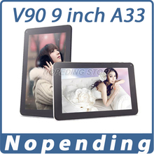 Cheap Tablets PC V90 9 inch Allwinner A33 Quad Core Android 4.4 1.5GHz 8GB ROM Dual Camera Bluetooth WIFI Tablet Brands OTG