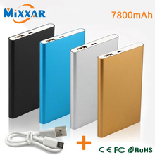 ZK90 Metal Slim Power Bank 7800mAh USB External Backup Battery Portable Charger PowerBank For Universal SmartPhone
