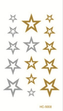 HC-5008 2015 New Waterproof Tattoo Golden Gold English Eagle Wings Fake Glitter Metallic Temporary Tattoo Stickers for Womens