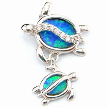 opal jewelry with cz stone;fashion opal pendant turtle pendant OP235A