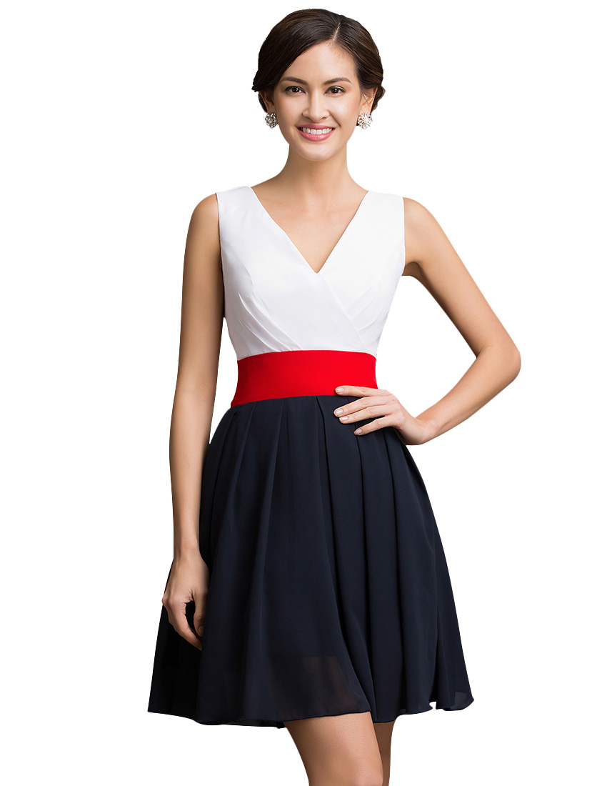Elegante Vestido Corto de Baile Vestidos de Partido de La Gasa Barato Bestido Cena Vestido de